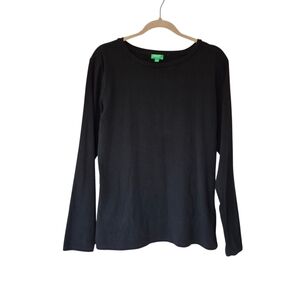 United Colors Of Benetton Black Supima Cotton Long Sleeve Tee